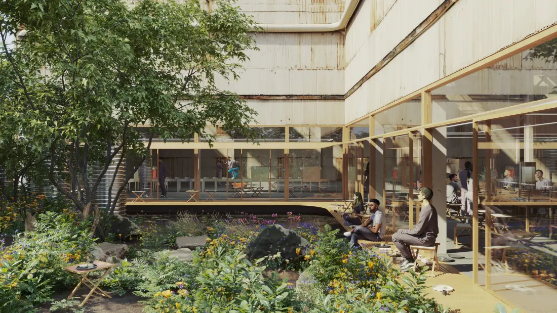 Automated Knitting Facility, Garden Vision — CGI Video Still: Studio Ee. Mads Bjørn Christiansen