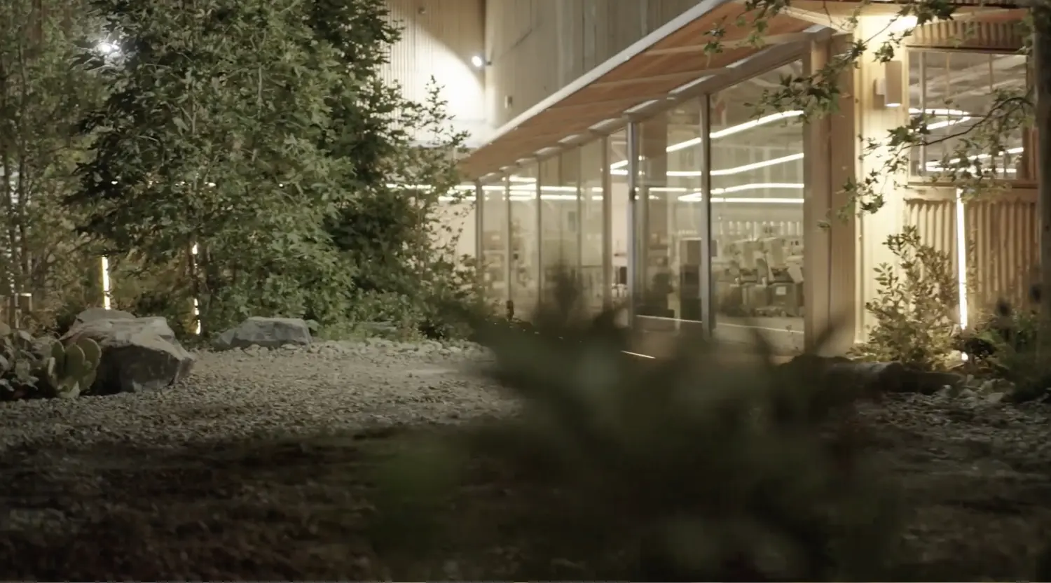 Automated Knitting Facility, Garden Views (top & bottom) — Photos (Video Stills): KX Lab. Mads Bjørn Christiansen